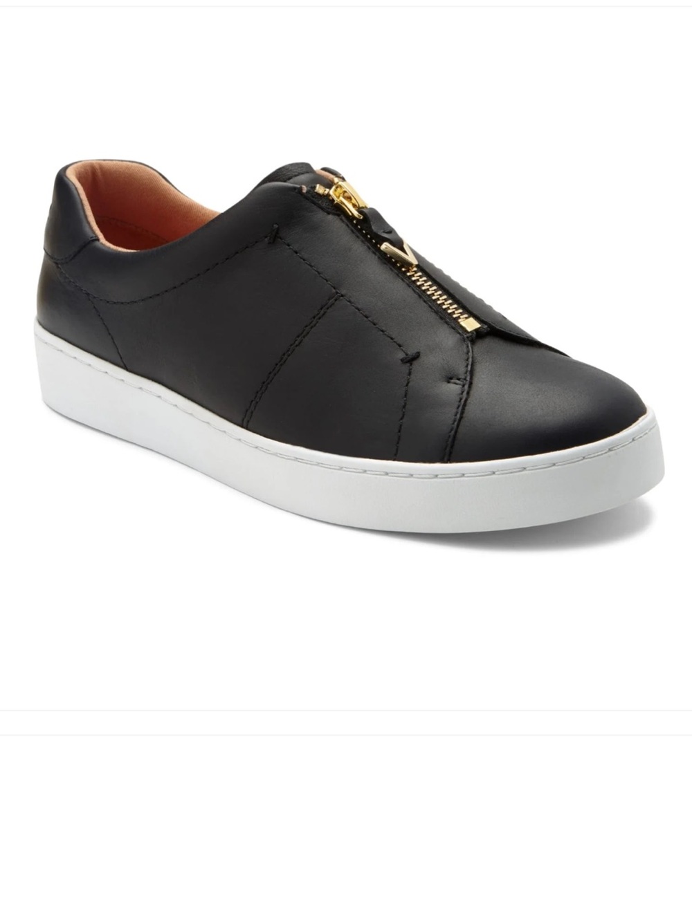 Vionic Splendid Ellis black leather sneaker slip on size 8